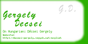 gergely decsei business card