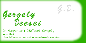 gergely decsei business card